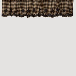 Black Star Scalloped Layered Valance