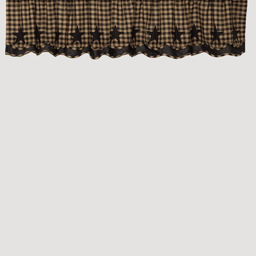 Black Star Scalloped Layered Valance