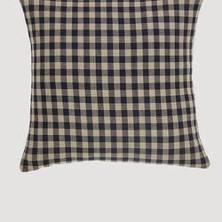 Black Check Pillow Fabric 16"x16"