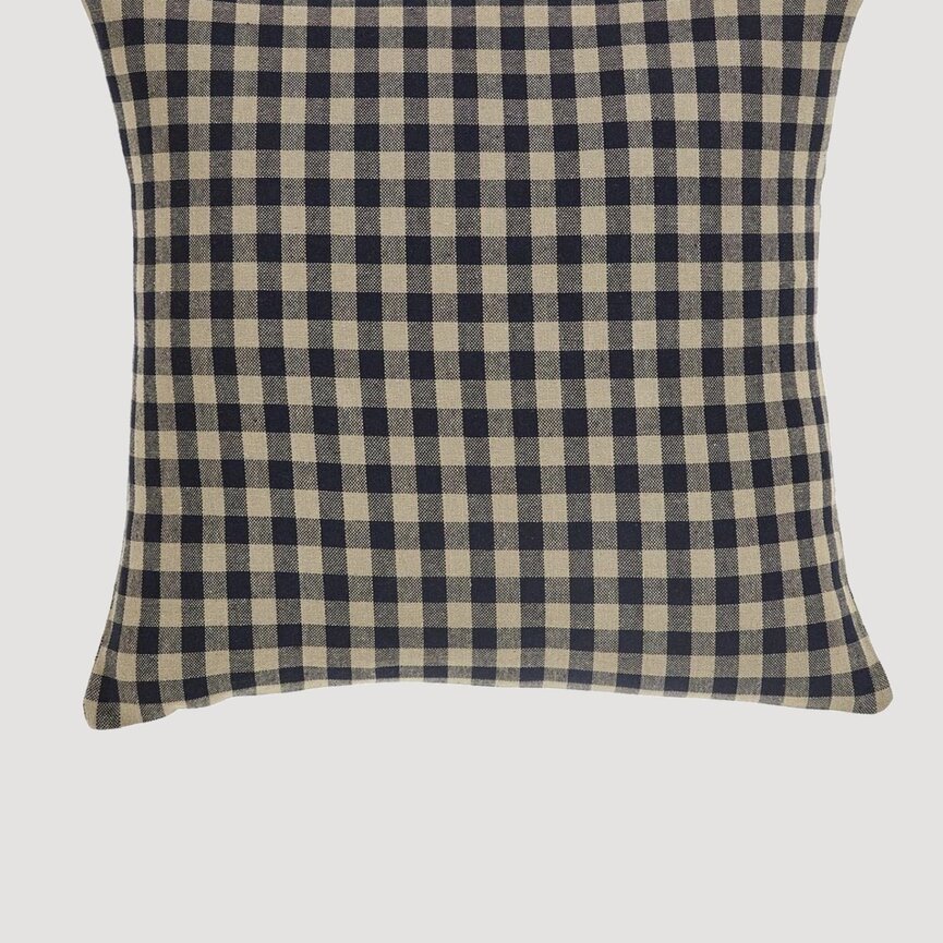 Black Check Pillow Fabric 16"x16"