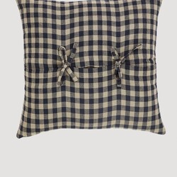 Black Check Pillow Fabric 16"x16"