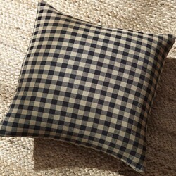 Black Check Pillow Fabric 16"x16"
