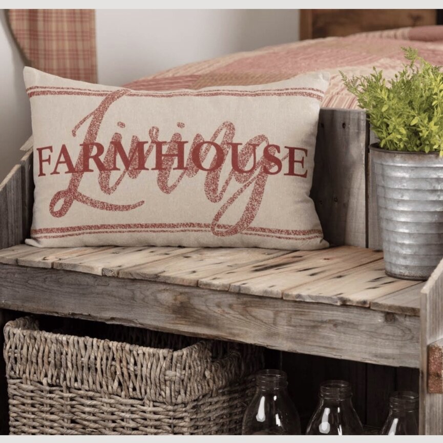 Sawyer Mill Red Farmhouse Living Pillow 14 x 22"