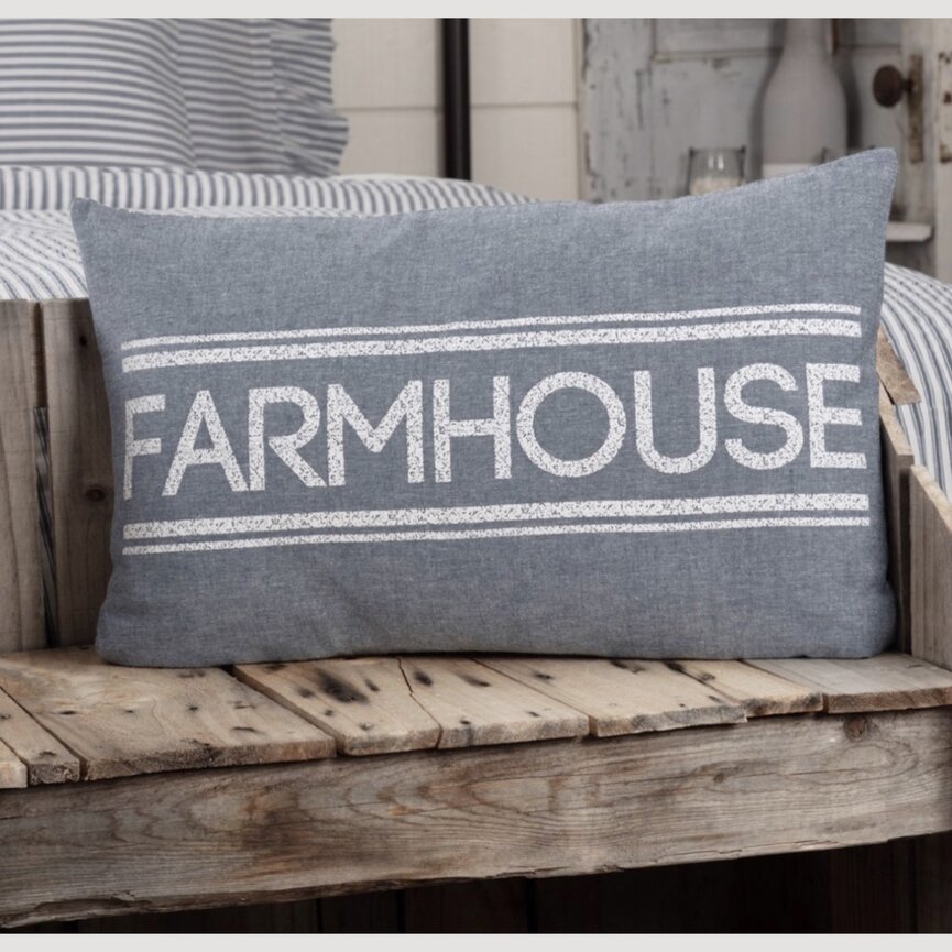 Sawyer Mill Blue Farmhouse Pillow - 14" x 22"