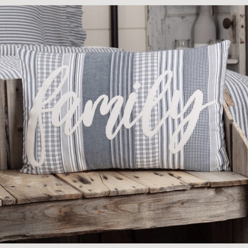 Sawyer Mill Blue Family Pillow - 14"x 22"