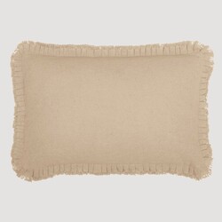 Burlap Vintage Pillow w/ Fringed Ruffle