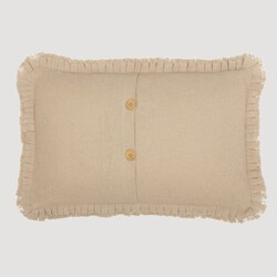 Burlap Vintage Pillow w/ Fringed Ruffle