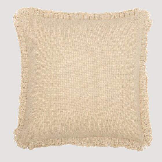 Burlap Vintage Pillow w/ Fringed Ruffle