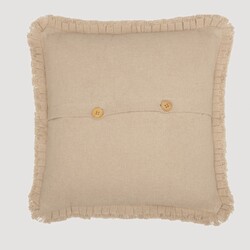 Burlap Vintage Pillow w/ Fringed Ruffle
