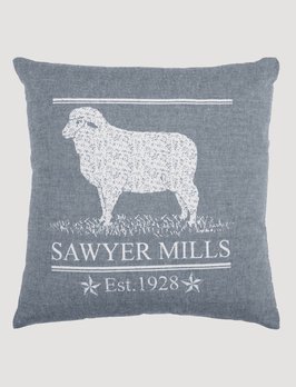 VHC Brands Sawyer Mill Blue Lamb Pillow