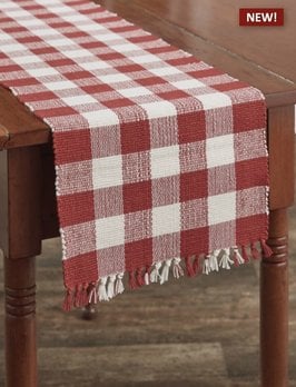 Park Designs Wicklow Check Table Runner Red & Cream - 13x54