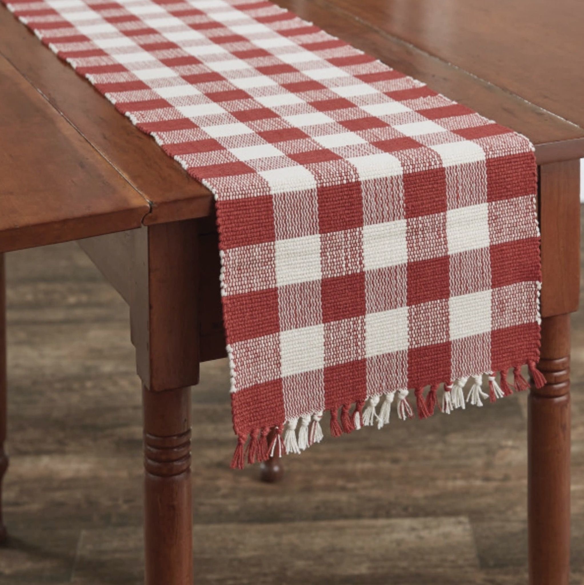 Park Designs Wicklow Check Table Runner Red & Cream - 13x54 Brand: Park Designs