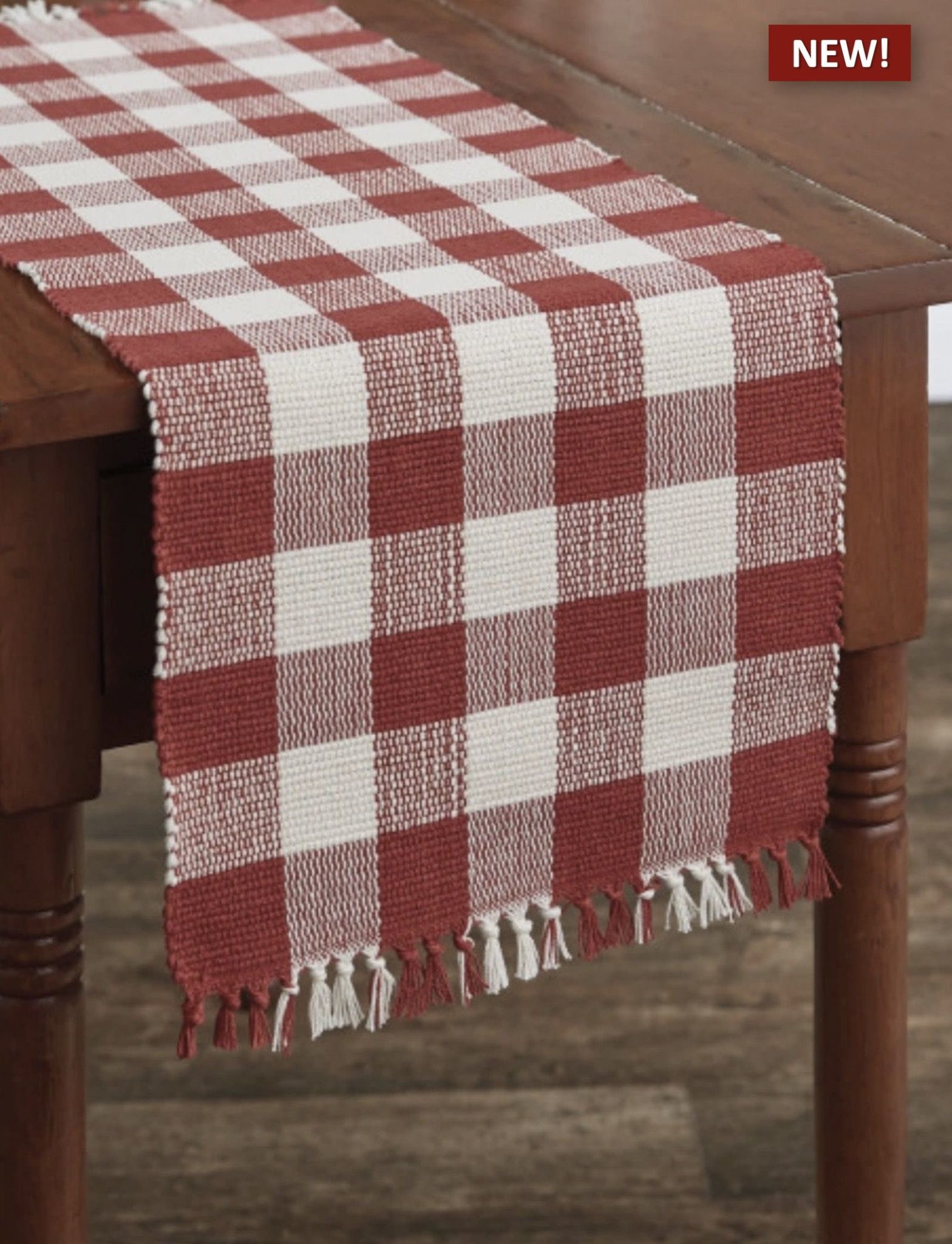 Park Designs Wicklow Check Table Runner Red & Cream  13x36 Brand: Park Designs