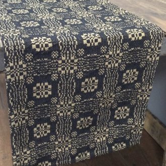 Gettysburg Black/Tan Short Table Runner - 14x32