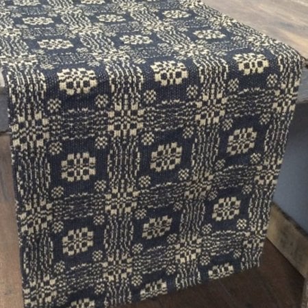 Gettysburg Black/Tan Short Table Runner - 14x32