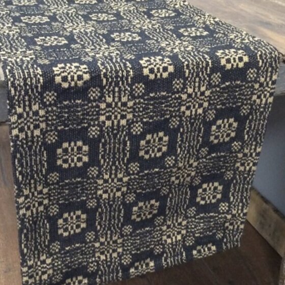 Gettysburg Black/Tan Short Table Runner - 14x32