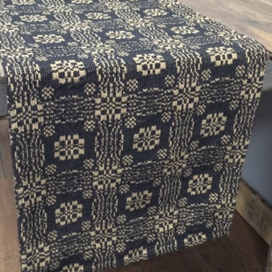 Gettysburg Black/Tan Short Table Runner - 14x32