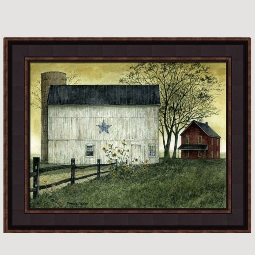 Bonnie Fisher's Summer Star Barn Framed Print