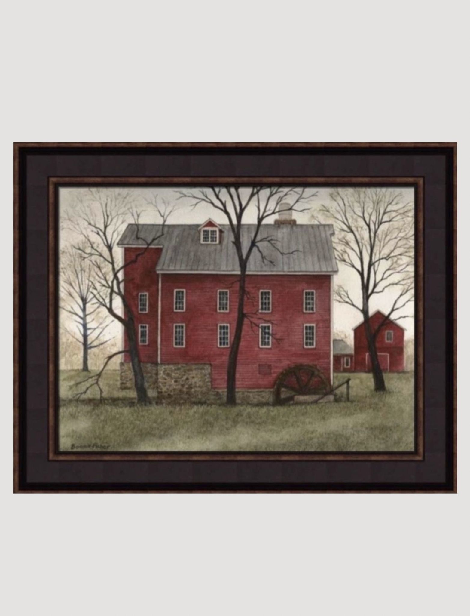 Kirby's Mill by Bonnie Fisher - Country Primitive Framed Art