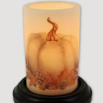 White Fall Pumpkin Candle Sleeve Antique Vanilla