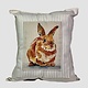Nana's Farmhouse Bunny Pillow Tan Ticking