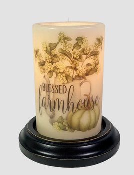 C R Designs Blessed Farmhouse Hydrangea Candle Sleeve