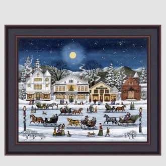 Sleigh Riding In Stockbridge Print by Bonnie White