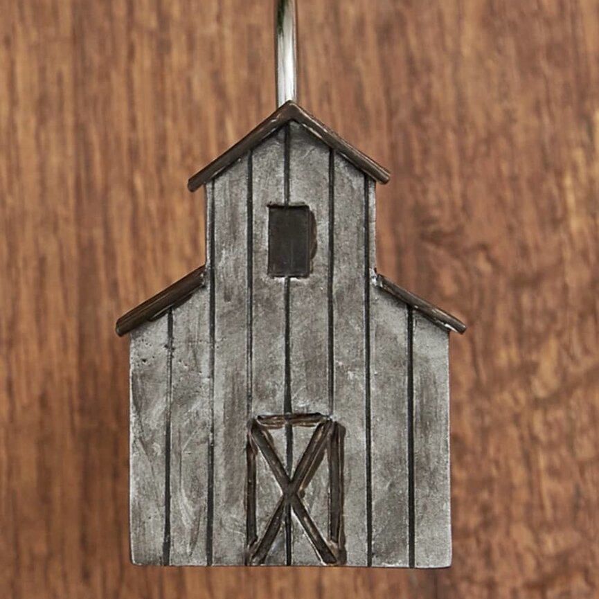 Antique Farmhouse Barn Shower Curtain Hooks 2.75" H