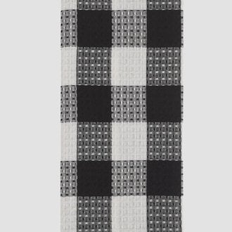 Wicklow Check 3 Dishtowel - 1 Dishcloth Set - Black & Cream