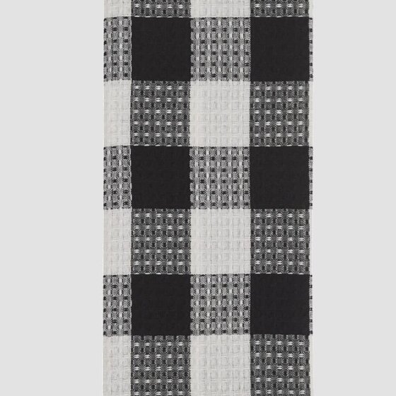 Wicklow Check Waffle Dishtowel Black & Cream