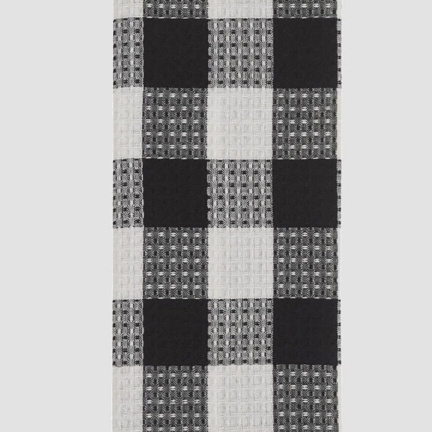 Wicklow Check Waffle Dishtowel Black & Cream - 18" x 28"