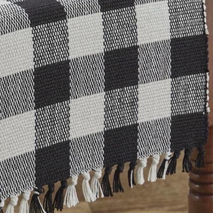 Wicklow Check Table Runner Black/Cream 13x54