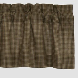 Tea Cabin Green Plaid Valance 16" x 72"