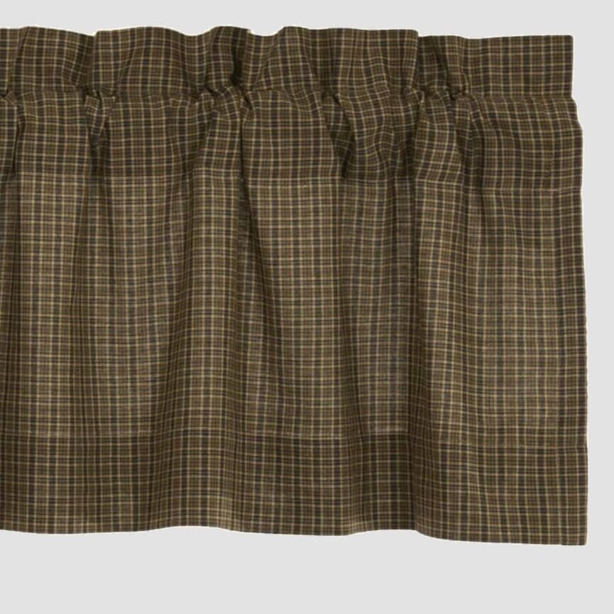 Tea Cabin Green Plaid Valance 16" x 72"