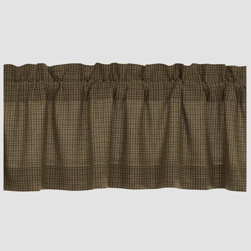 Tea Cabin Green Plaid Valance 16" x 72"