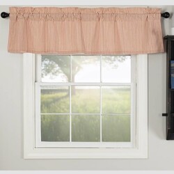 Sawyer Mill Red Ticking Stripe Valance
