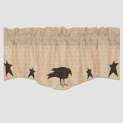 Kettle Grove Applique Crow and Star Valance