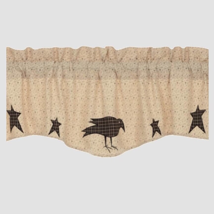 Kettle Grove Applique Crow and Star Valance