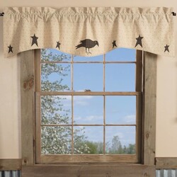Kettle Grove Applique Crow and Star Valance