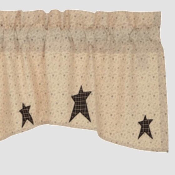 Kettle Grove Applique Crow and Star Valance
