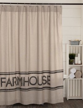 VHC Brands Sawyer Mill Charcoal Farmhouse Shower Curtain - 72x72