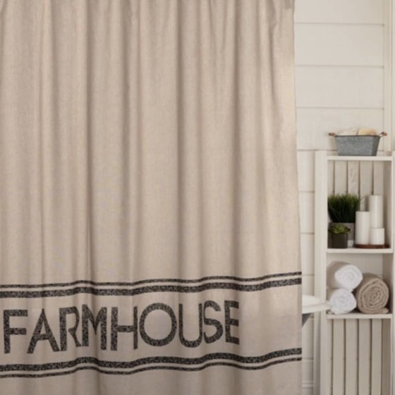 Sawyer Mill Charcoal Farmhouse Shower Curtain - 72x72