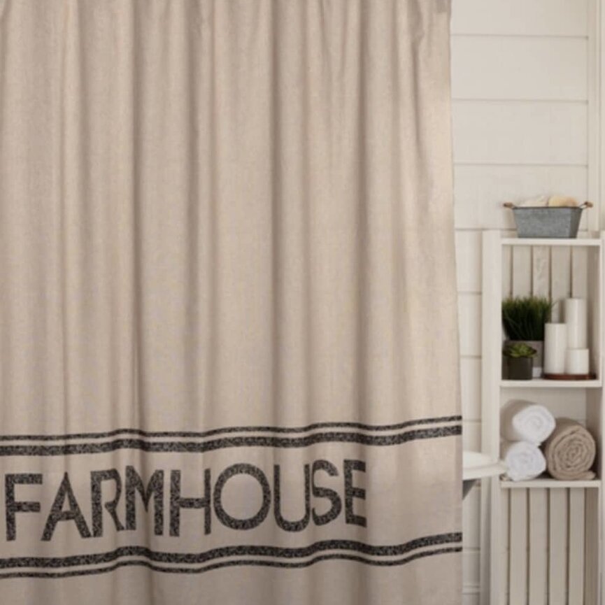 Sawyer Mill Charcoal Farmhouse Shower Curtain - 72x72"
