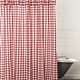 VHC Brands Annie Buffalo Red Check Ruffled Shower Curtain - 72x72
