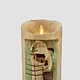Nana's Farmhouse Santa Holding Basket Ivory Moving Flame Pillar Candle - 3.5x5