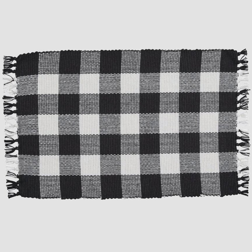 Wicklow Check Black & Cream Yarn Placemat