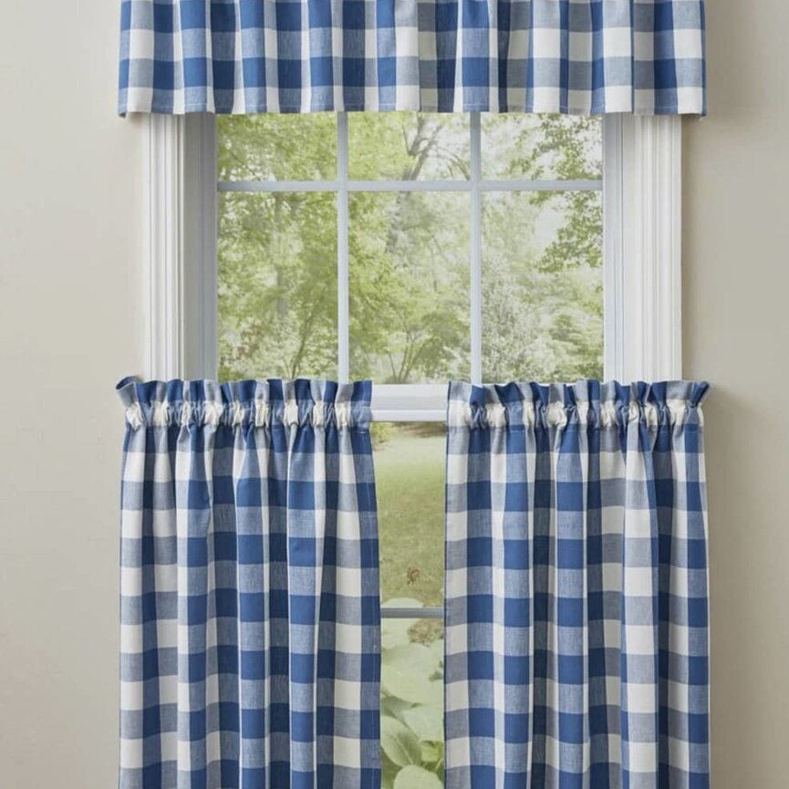 Wicklow Check China Blue Valance - 72x14