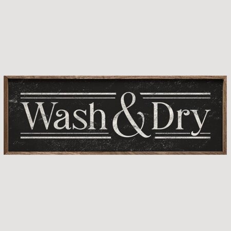Wash and Dry Lines Black Wooden Framed Sign