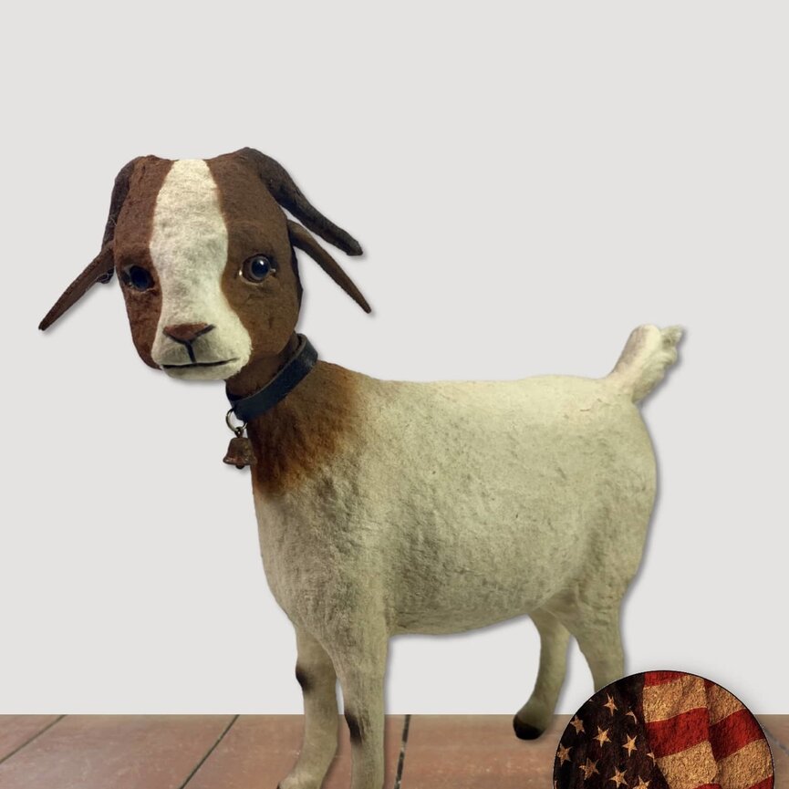 Brown & White Goat Handmade - 8"