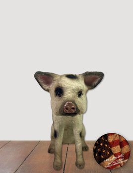 C Yenke Co Sitting Pig with Spots figurine
